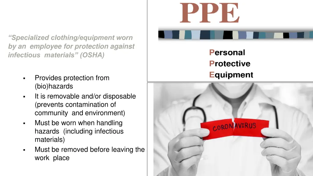 ppe specialized clothing equipment worn