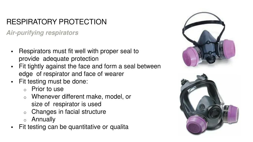 respiratory protection air purifying respirators 1