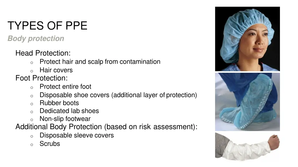 types of ppe body protection