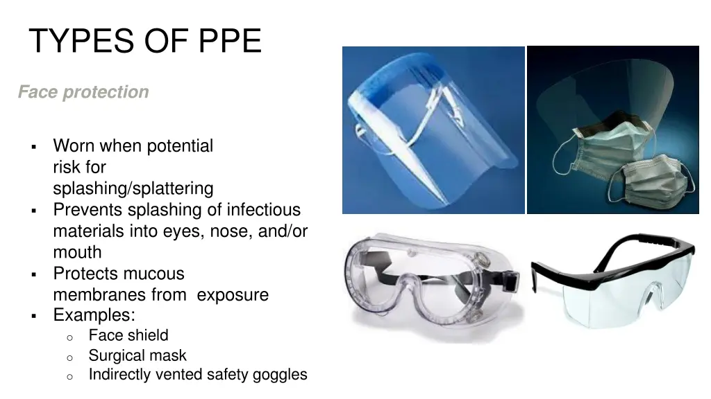 types of ppe