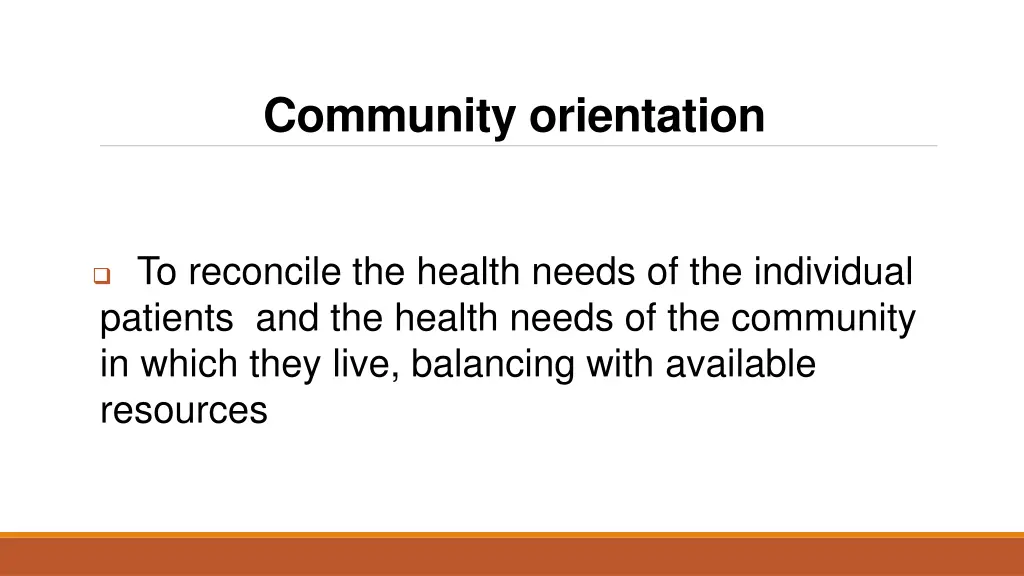 community orientation