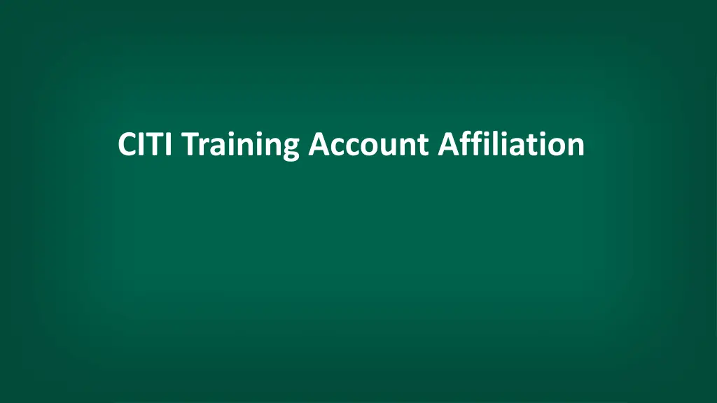 citi training account affiliation