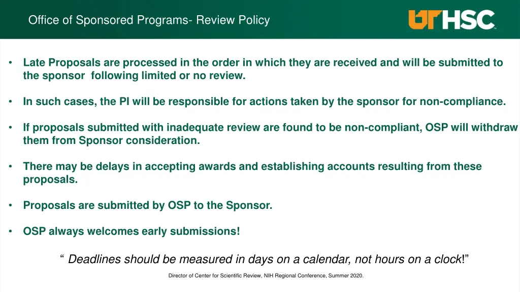 office of sponsored programs review policy 2