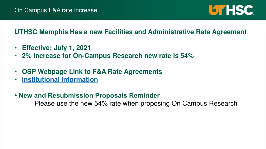 on campus f a rate increase