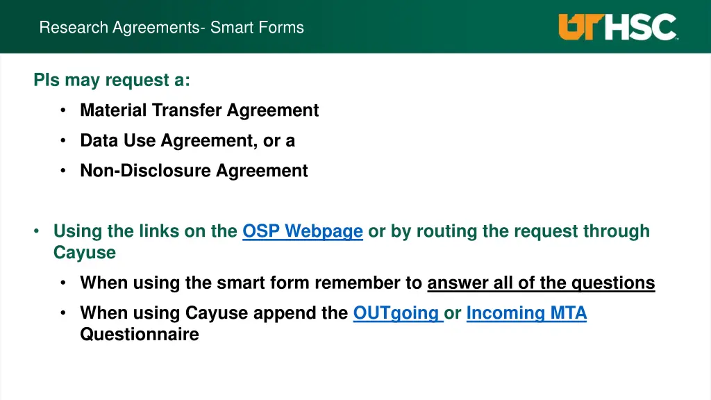 research agreements smart forms