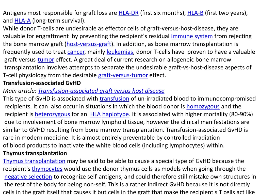 antigens most responsible for graft loss