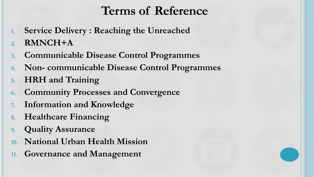 terms of reference