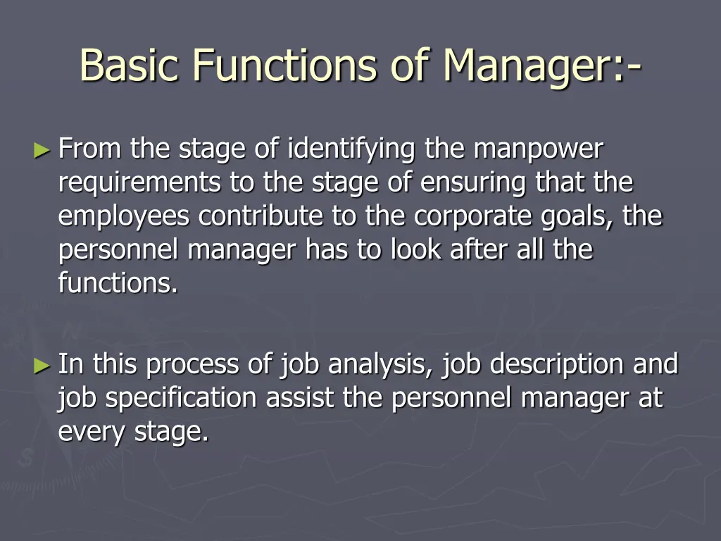 basic functions of manager