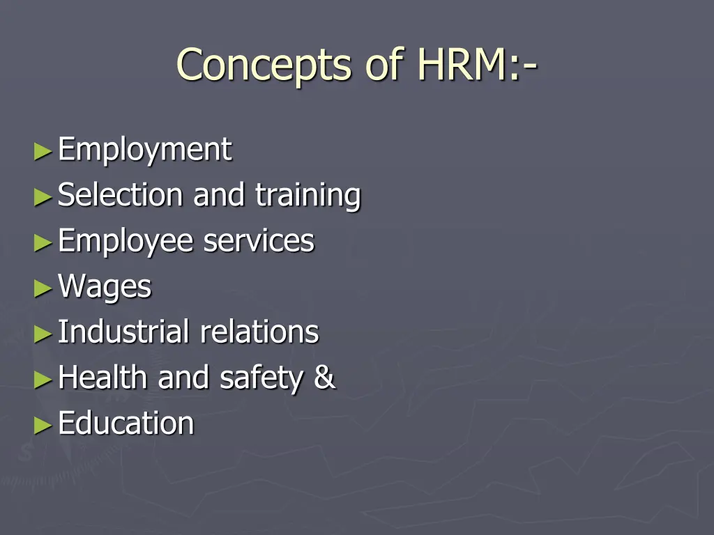 concepts of hrm