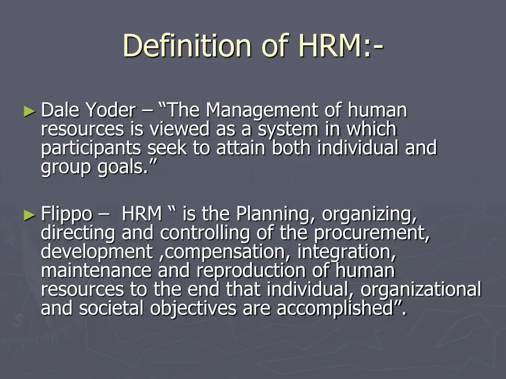 definition of hrm