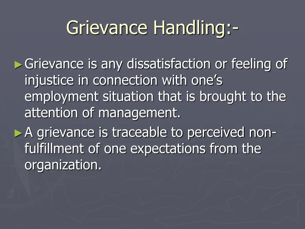 grievance handling