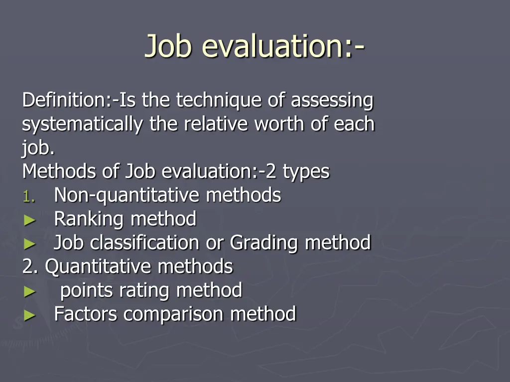 job evaluation