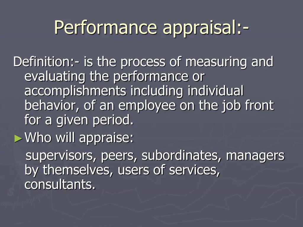 performance appraisal