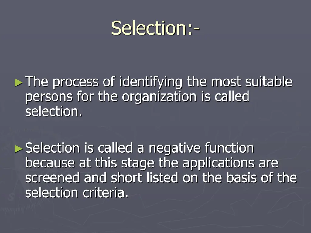 selection