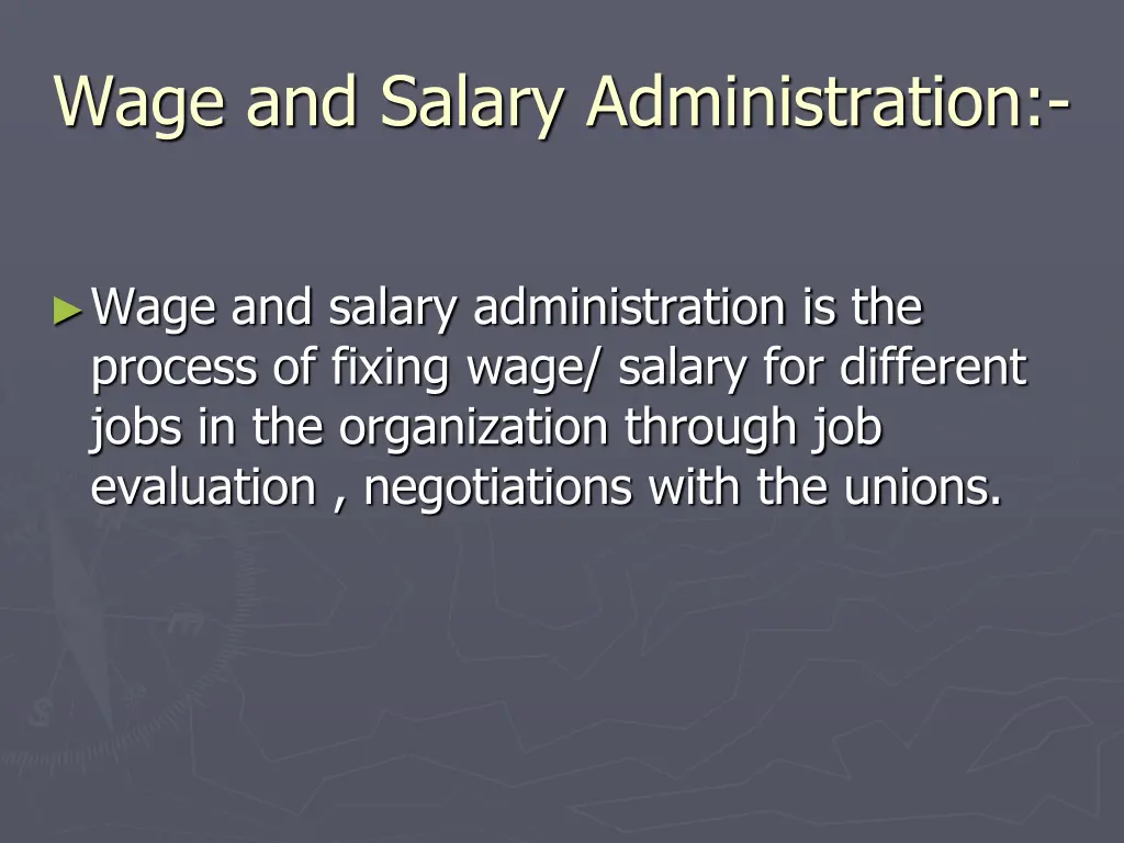 wage and salary administration