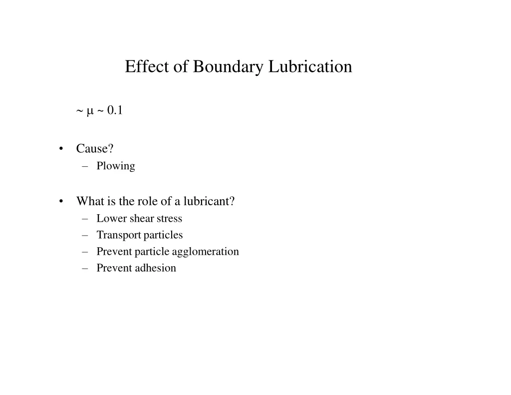 effect of boundary lubrication