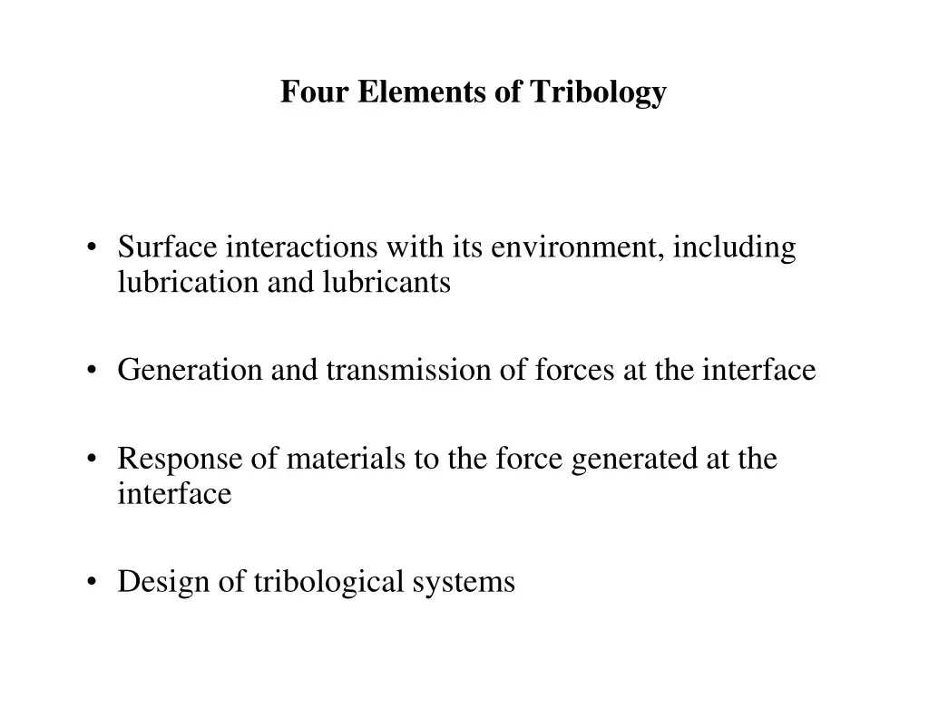 four elements of tribology