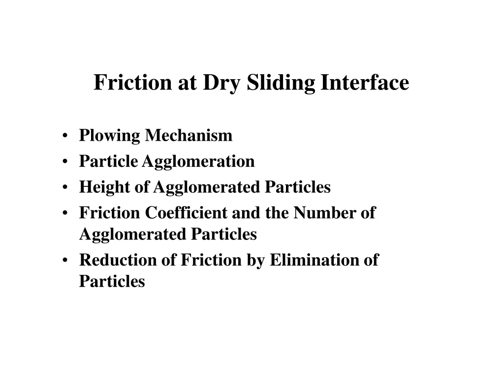 friction at dry sliding interface