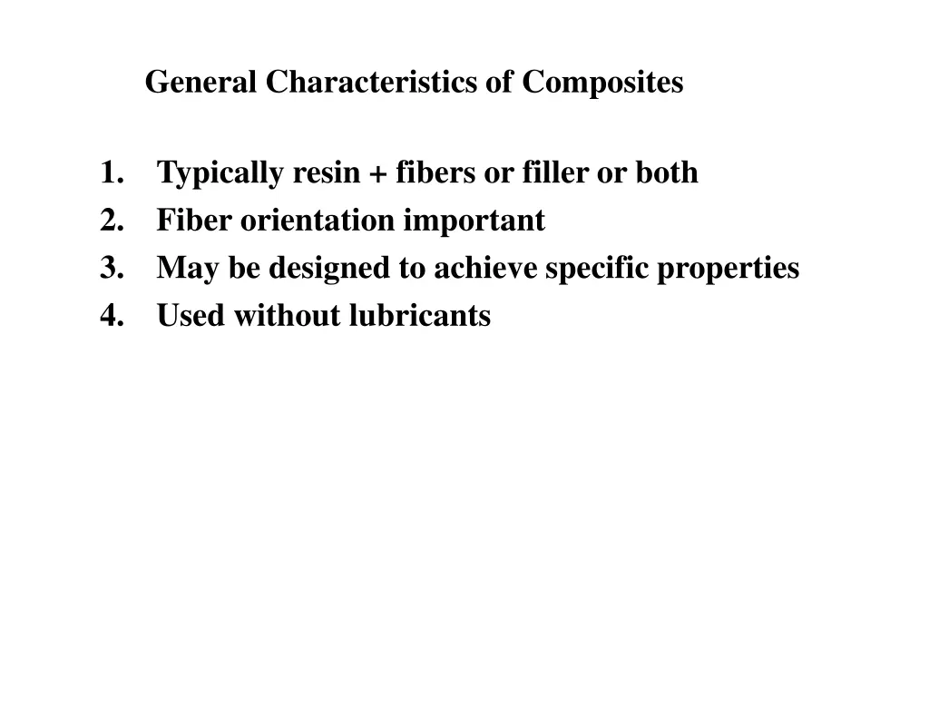 general characteristics of composites