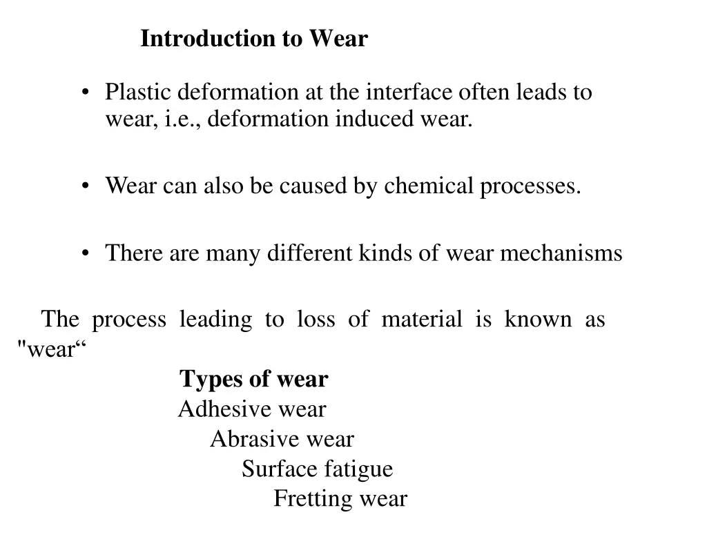 introduction to wear