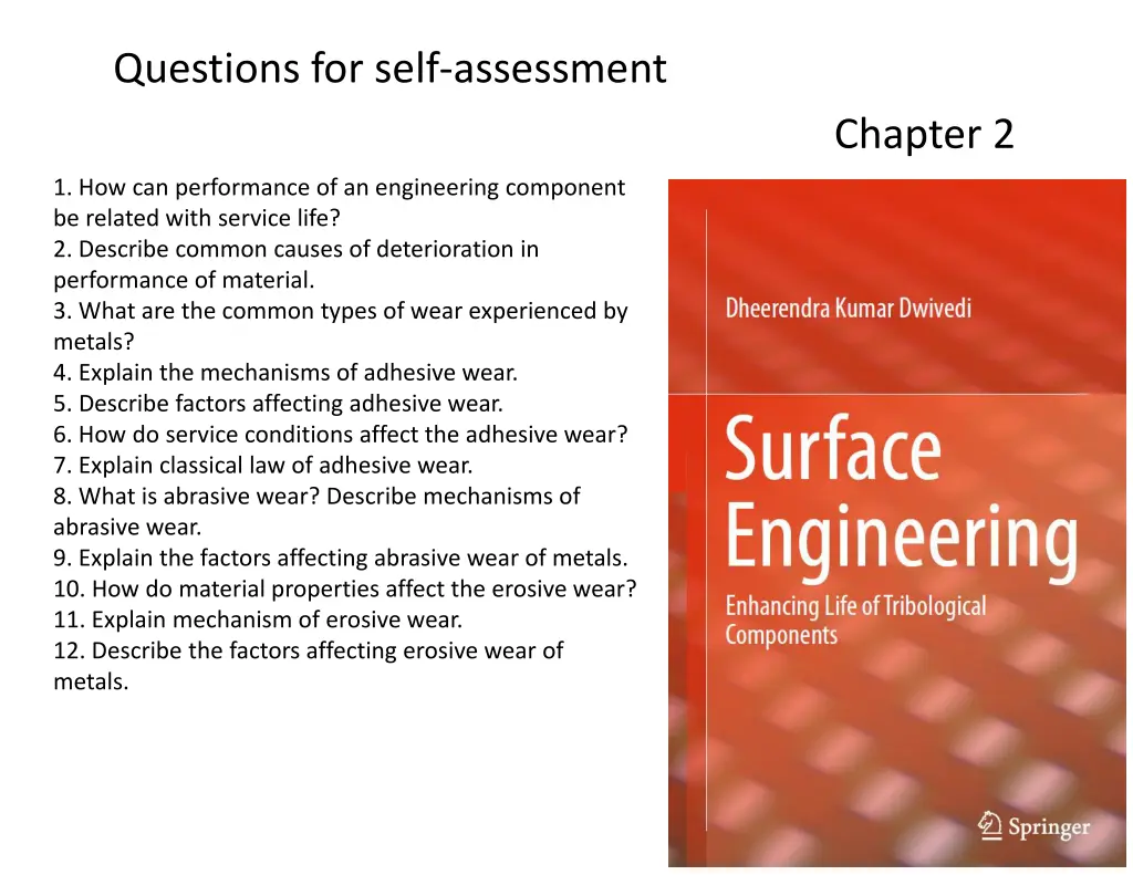 questions for self assessment