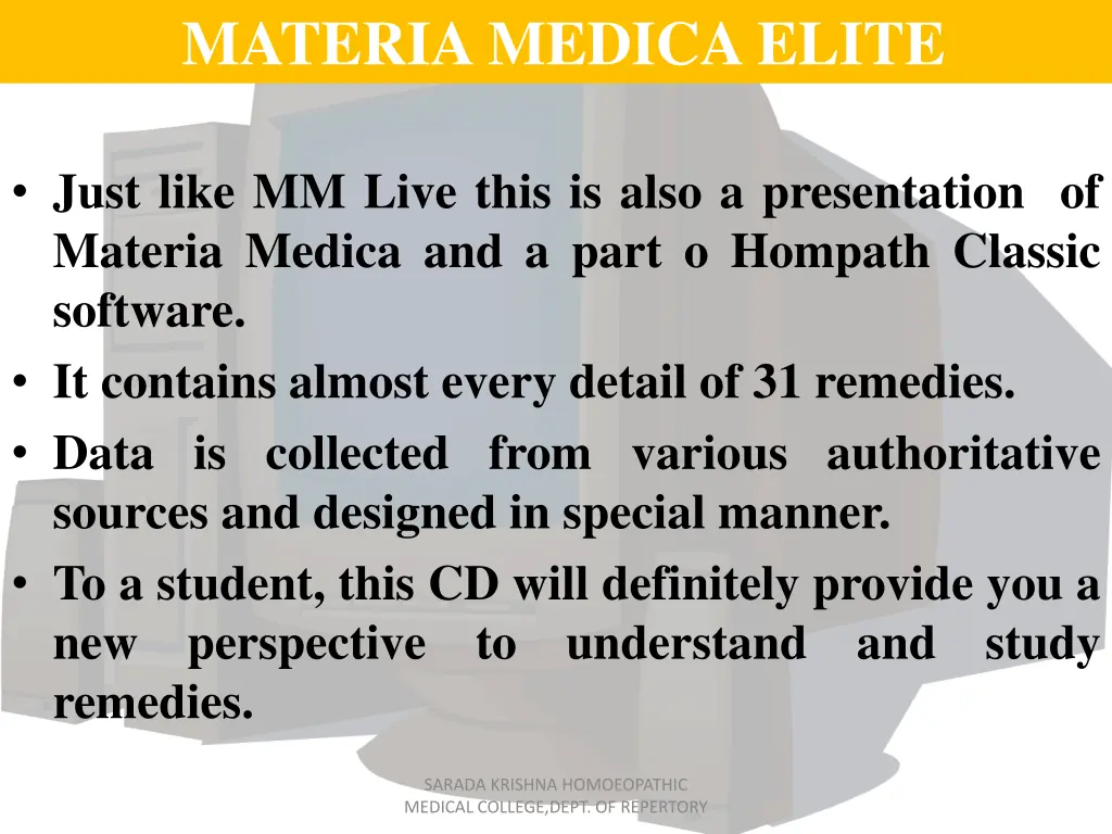 materia medica elite