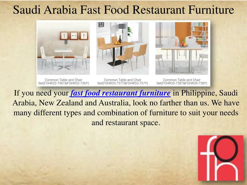 saudi arabia fast food restaurant furniture