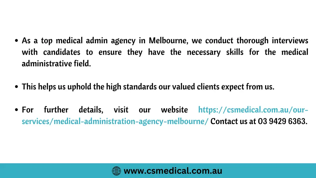 as a top medical admin agency in melbourne