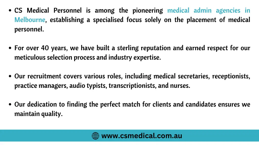 cs medical personnel is among the pioneering