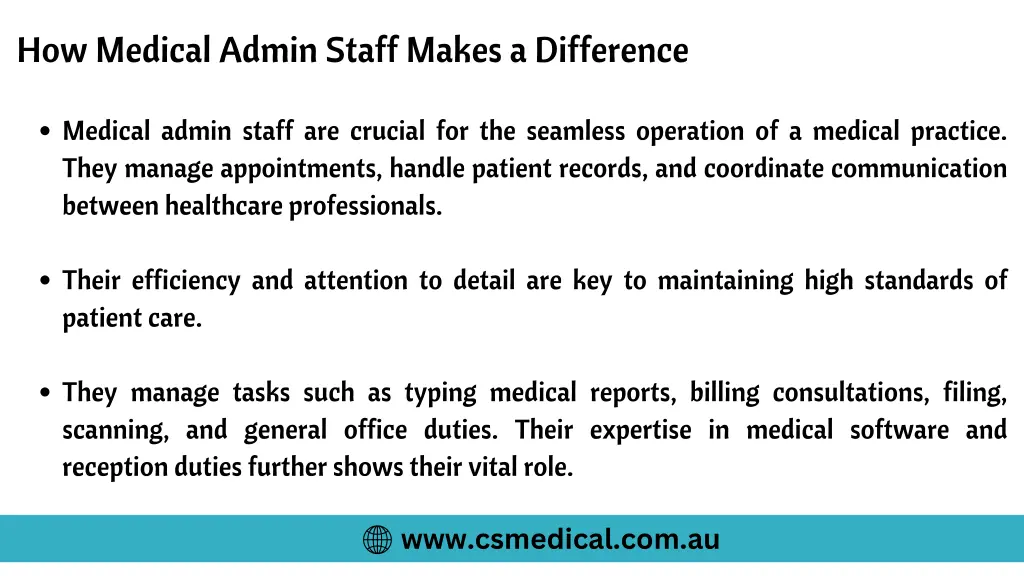 how medical admin staff makes a difference