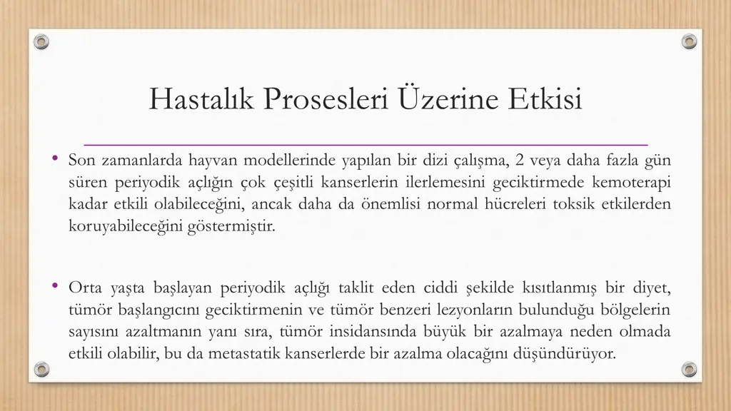 hastal k prosesleri zerine etkisi