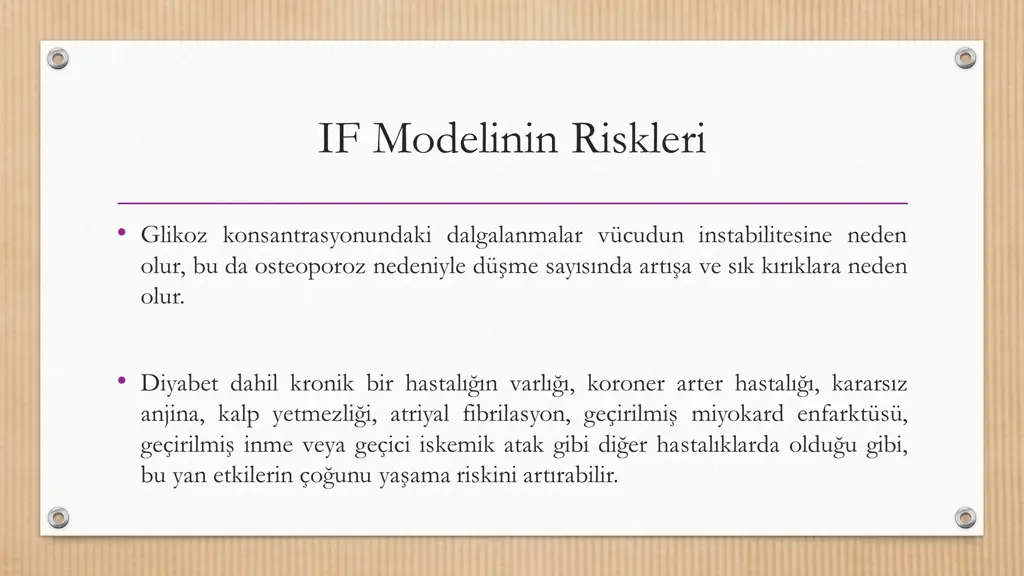 if modelinin riskleri