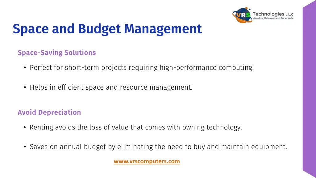 space and budget management