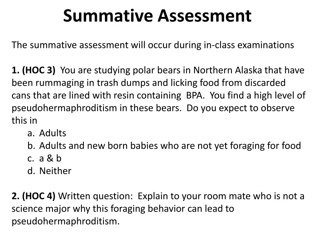 summative assessment