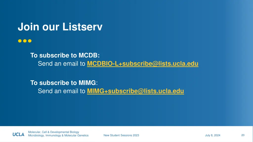 join our listserv 1