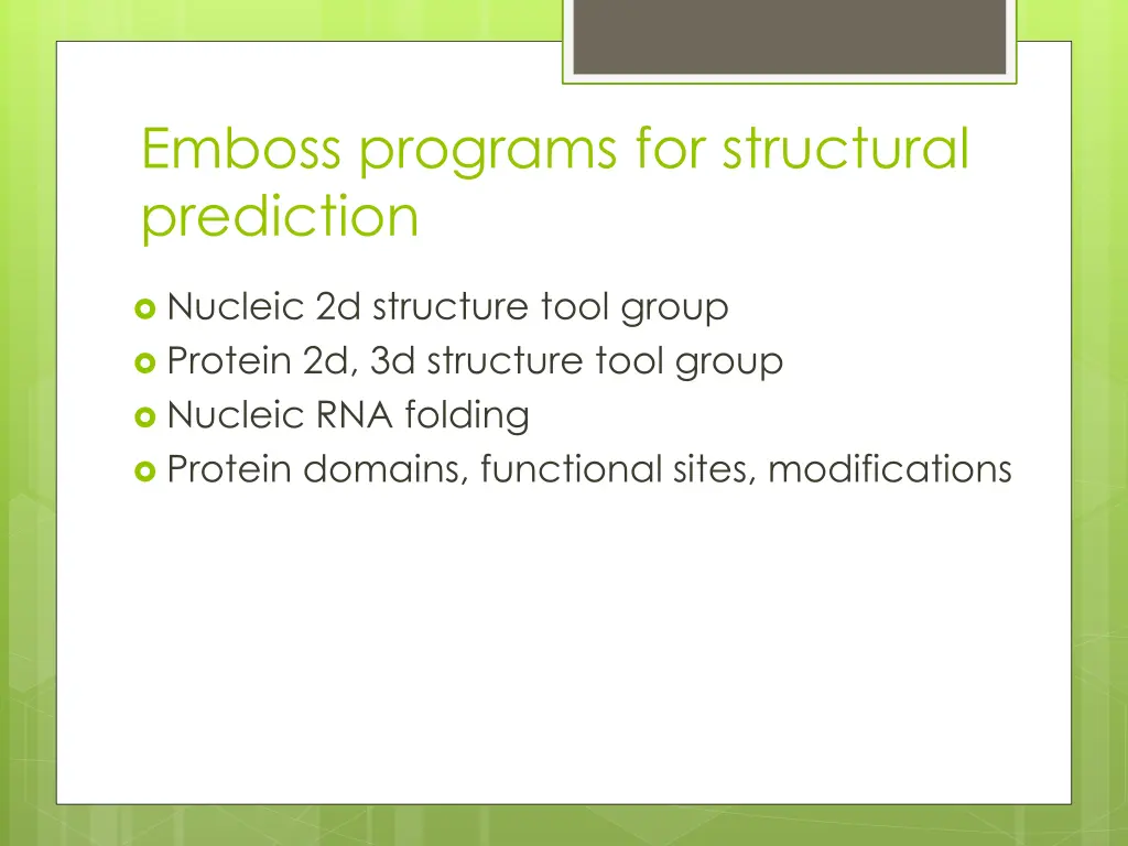 emboss programs for structural prediction