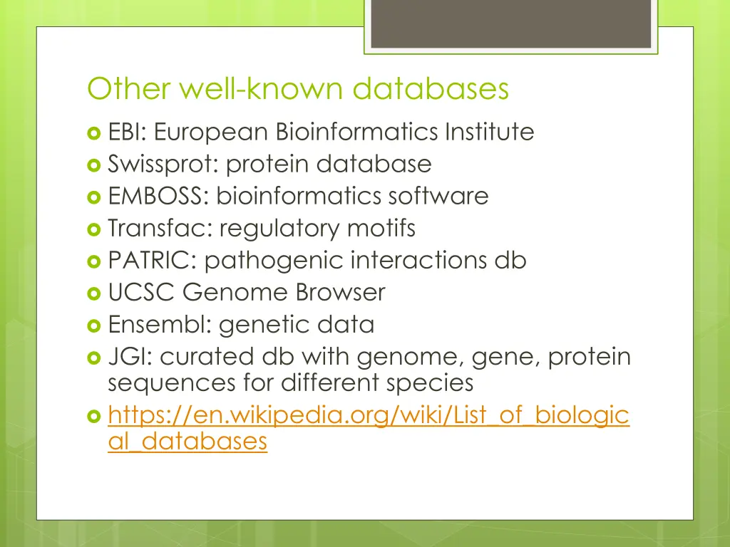 other well known databases