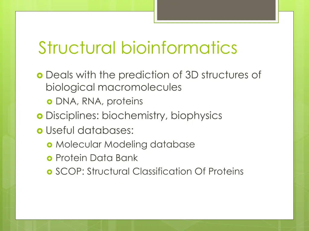 structural bioinformatics