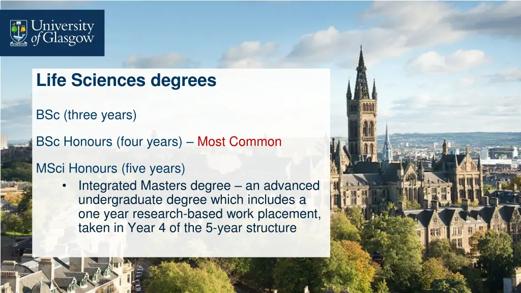 life sciences degrees