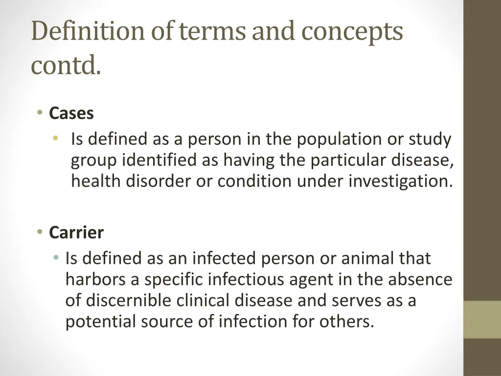 definition of terms and concepts contd 13