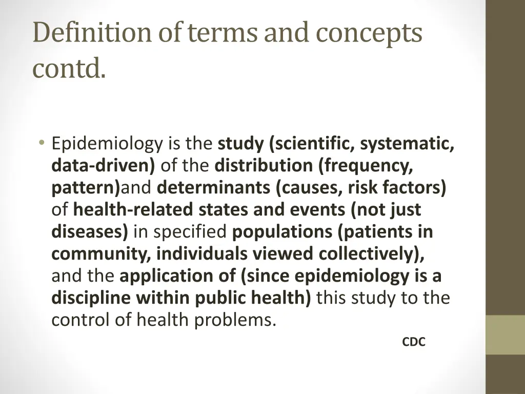 definition of terms and concepts contd