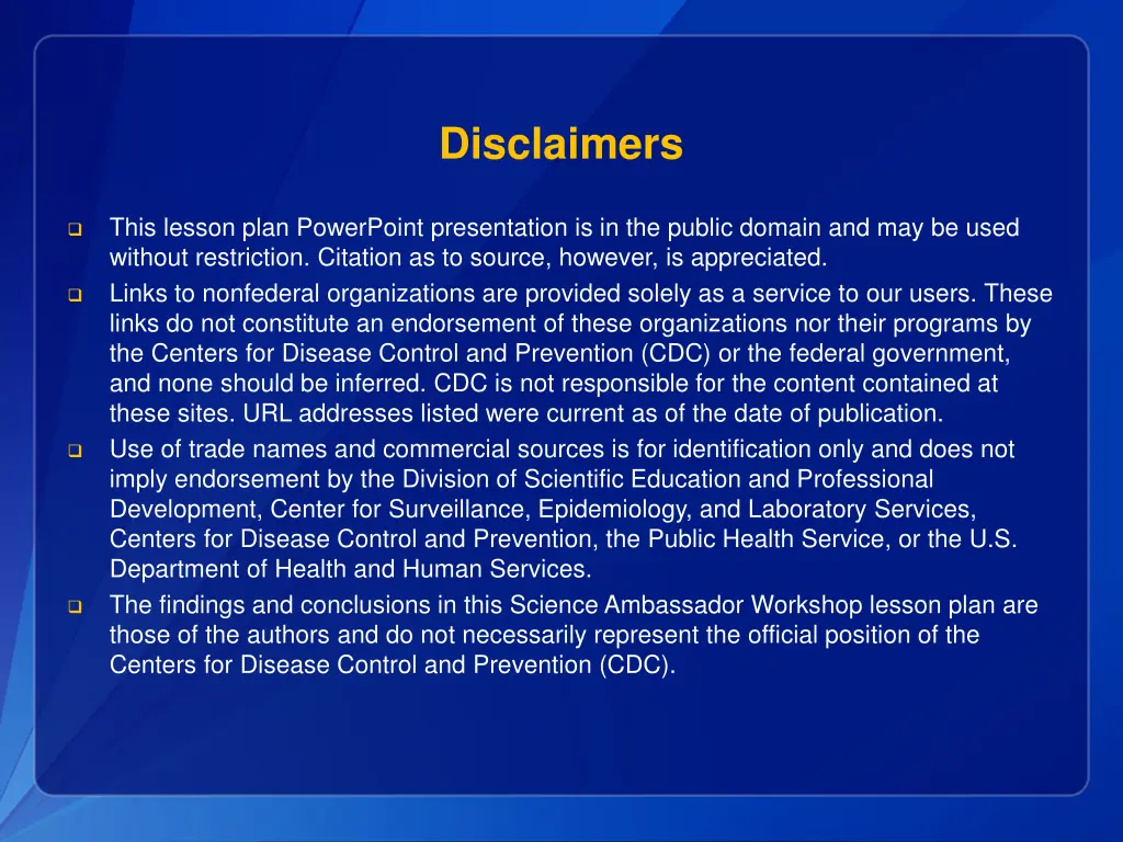 disclaimers