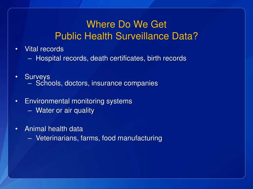 where do we get public health surveillance data