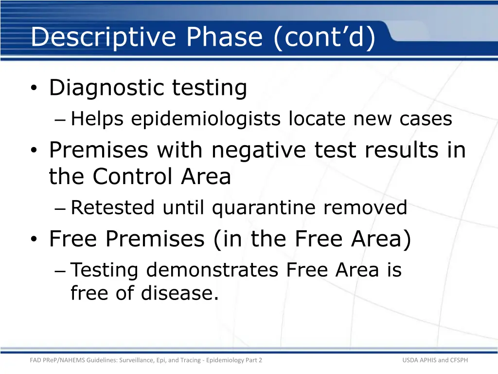 descriptive phase cont d