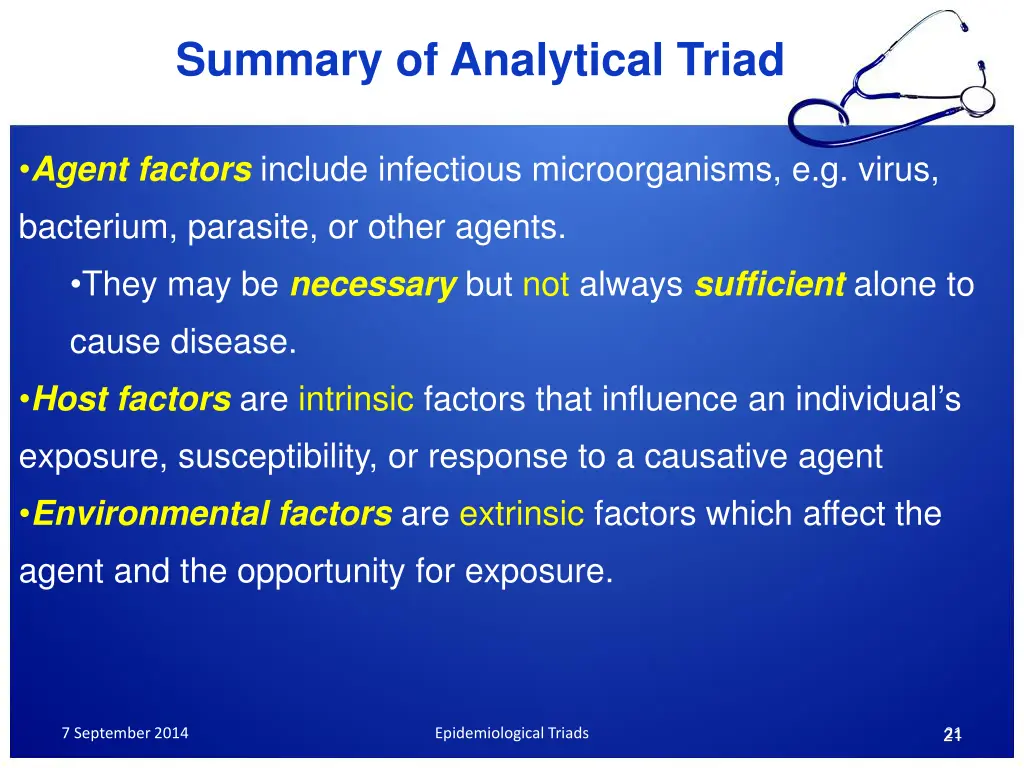 summary of analytical triad