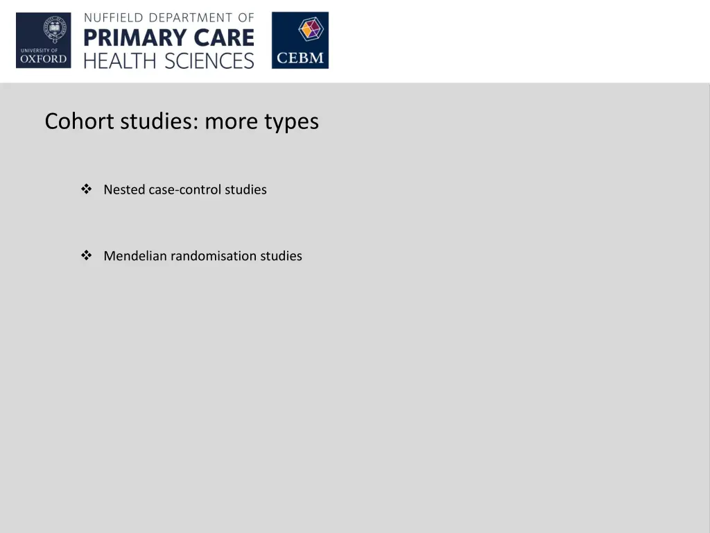 cohort studies more types