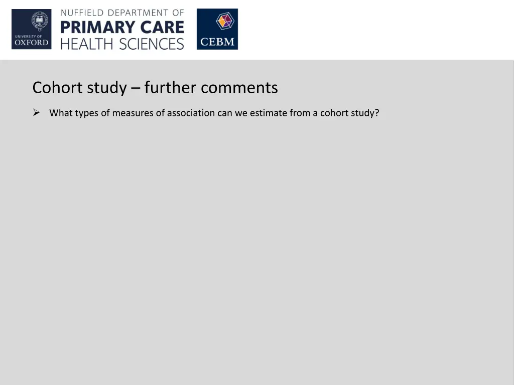 cohort study further comments