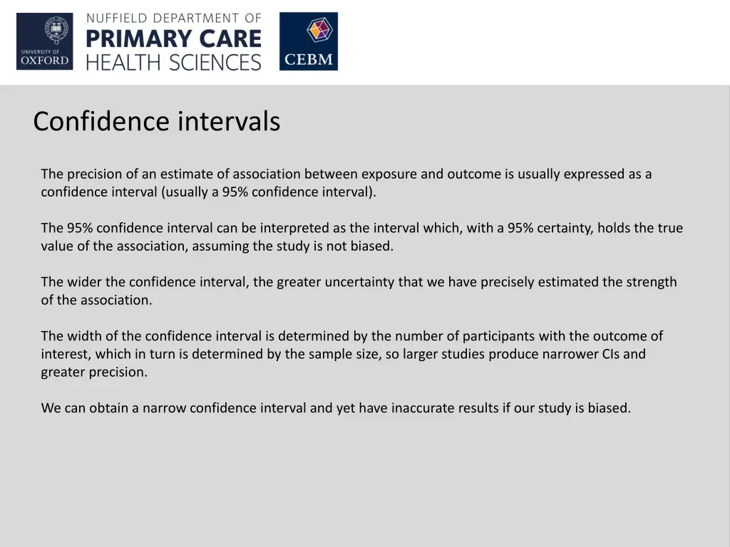 confidence intervals