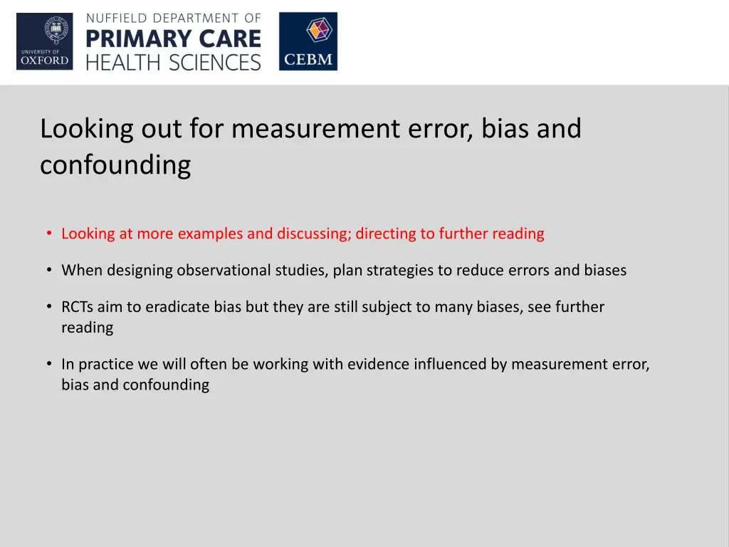 looking out for measurement error bias