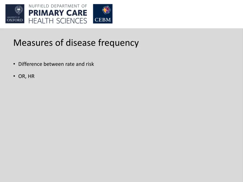 measures of disease frequency